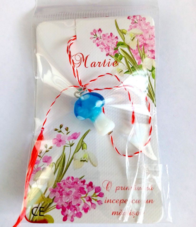 Pandantiv-Martisor,ciupercuta lampwork