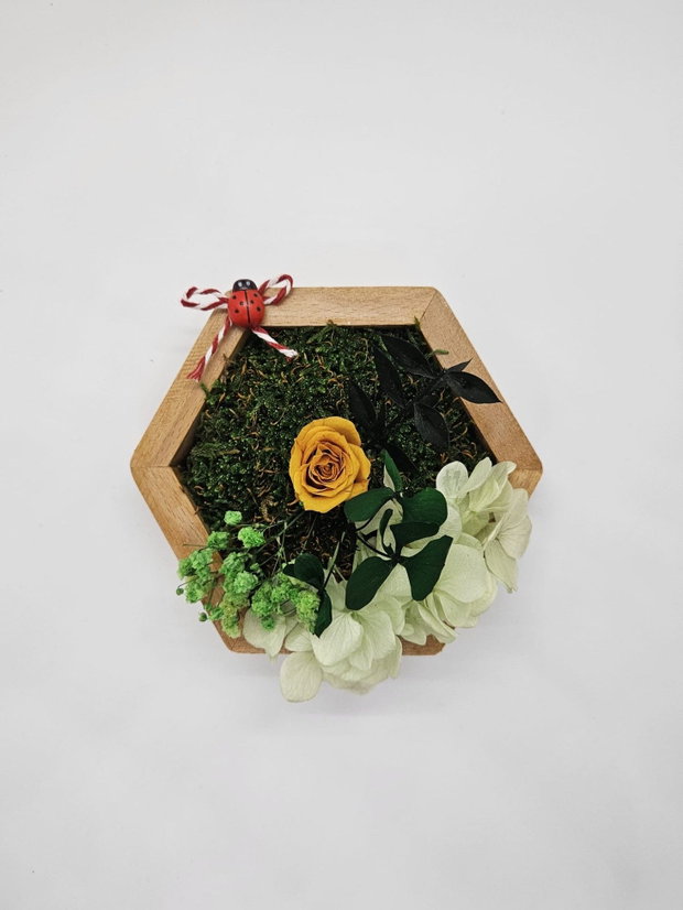 Martisor cu trandafir criogenat XS