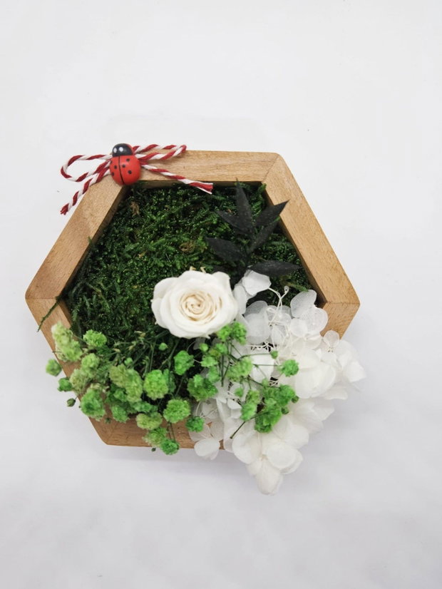 Martisor cu trandafir criogenat XS