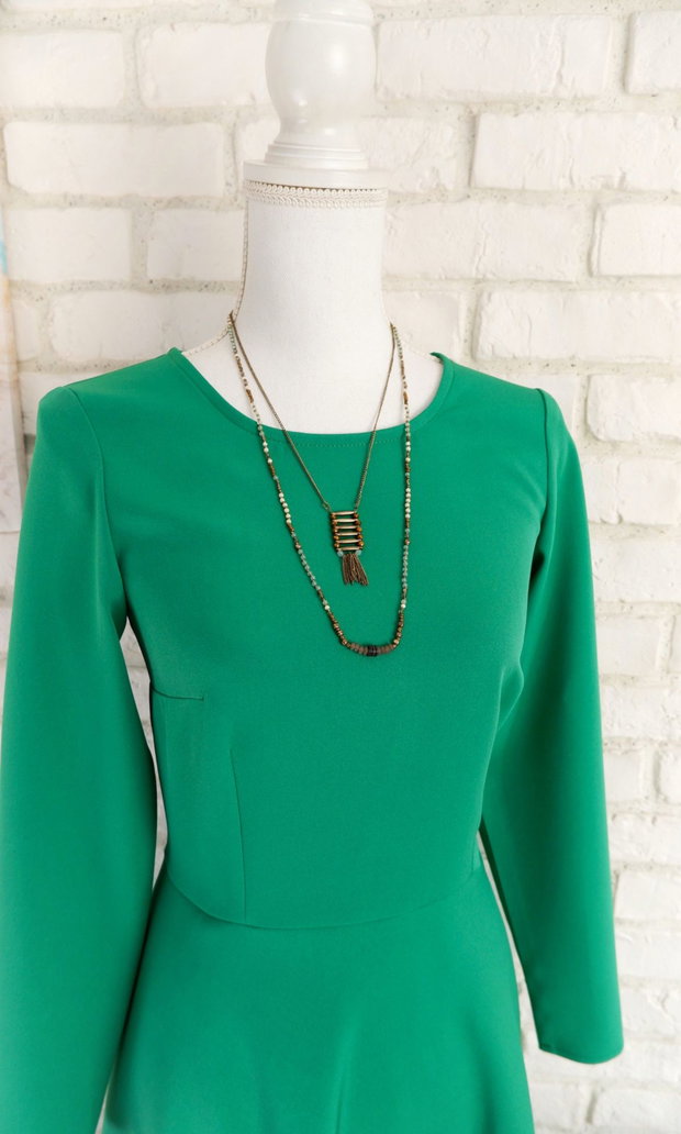 Rochie Clos cu Buzunare Verde Primavara