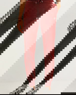 Guess pantaloni de trening din velur COUTURE