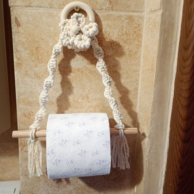 Suport de hârtie igienică macrame