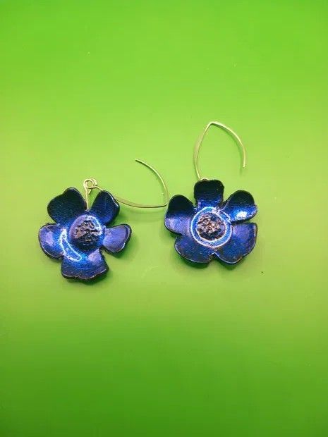 Go party, cercei albastru metalic
