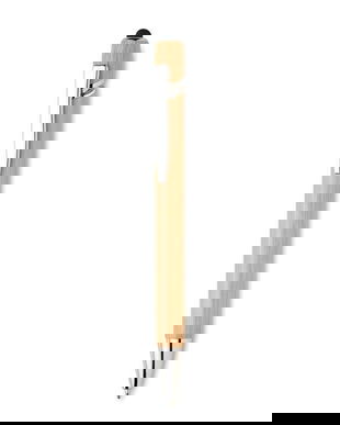 Pix cu stylus push si finisaj din bambus cu Mina albastra