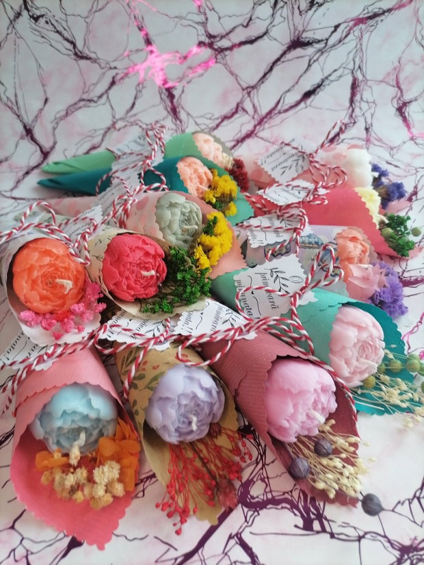 Mărțișoare handmade parfumate bujori mici delicați și unici!