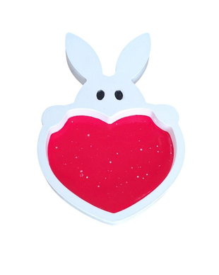 Platou decorativ iepuras cu inimioara rosie 4616