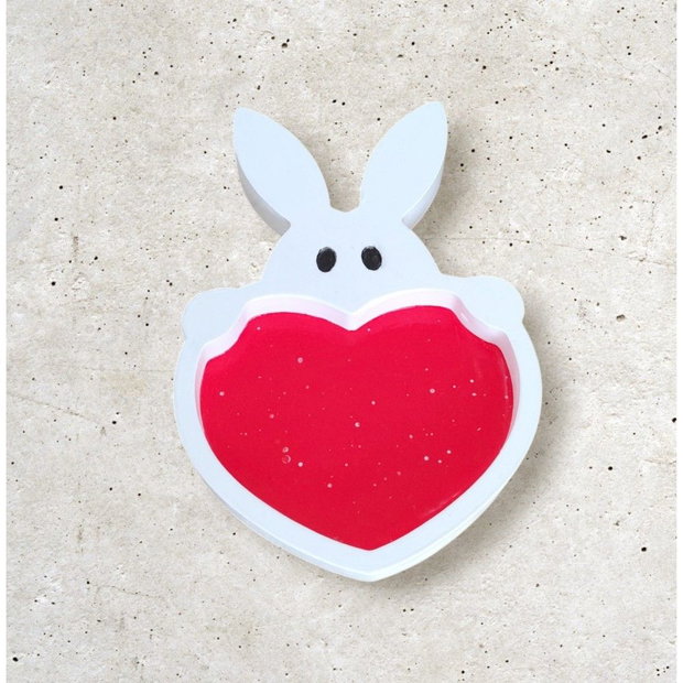 Platou decorativ iepuras cu inimioara rosie 4616