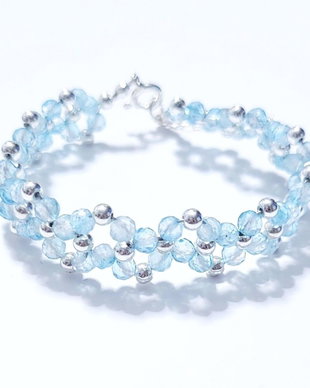 Bratara argint 925 cu topaz bleu si hematit