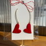 Cercei handmade inimă roșie