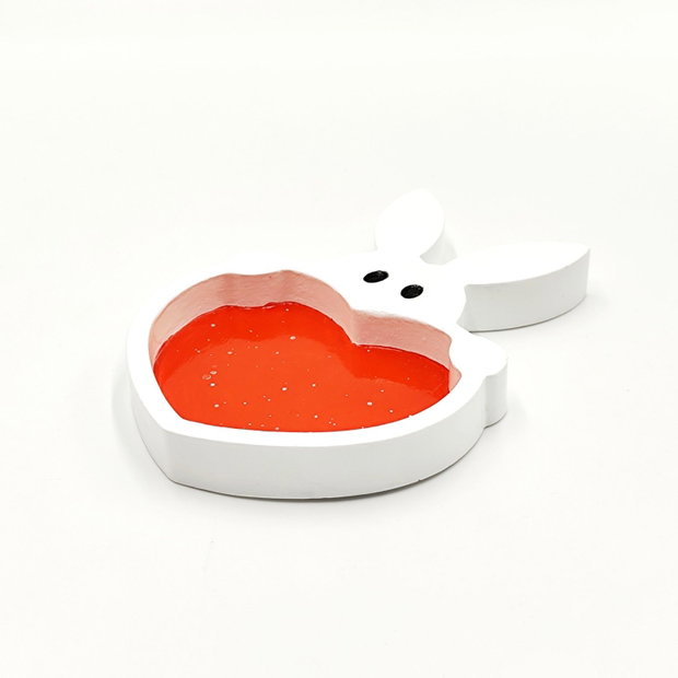 Platou decorativ iepuras cu inimioara rosie 4616