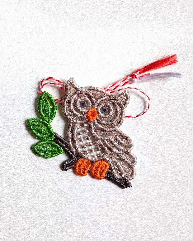 Martisor Bufnita Degrade cu Cristale
