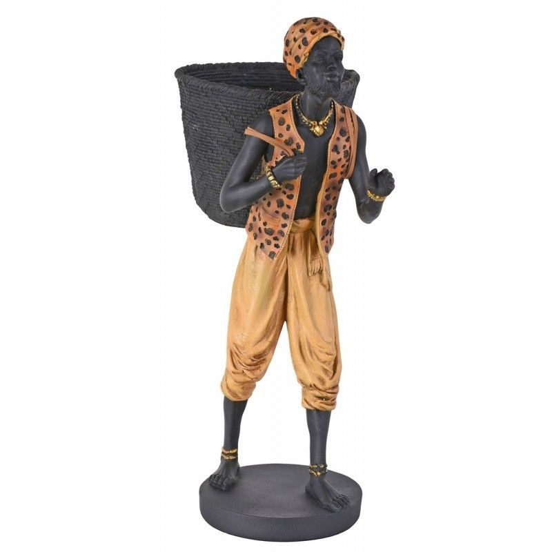 Statueta de gradina cu un african cu un cos