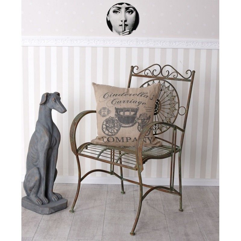 Fotoliu din fier forjat antik green