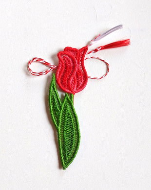 Martisor Lalea Rosie Degrade