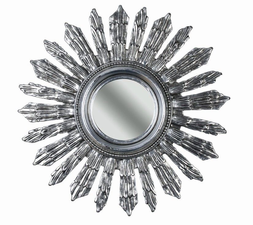 Oglinda soare cu o rama argintie