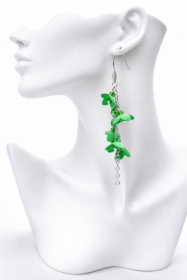 Cercei Handmade unicat cu flori (cod1182)