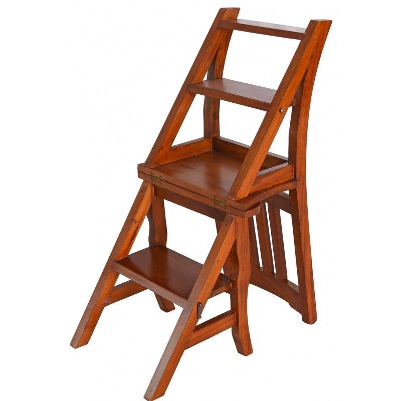 Scaun scara din lemn masiv mahon