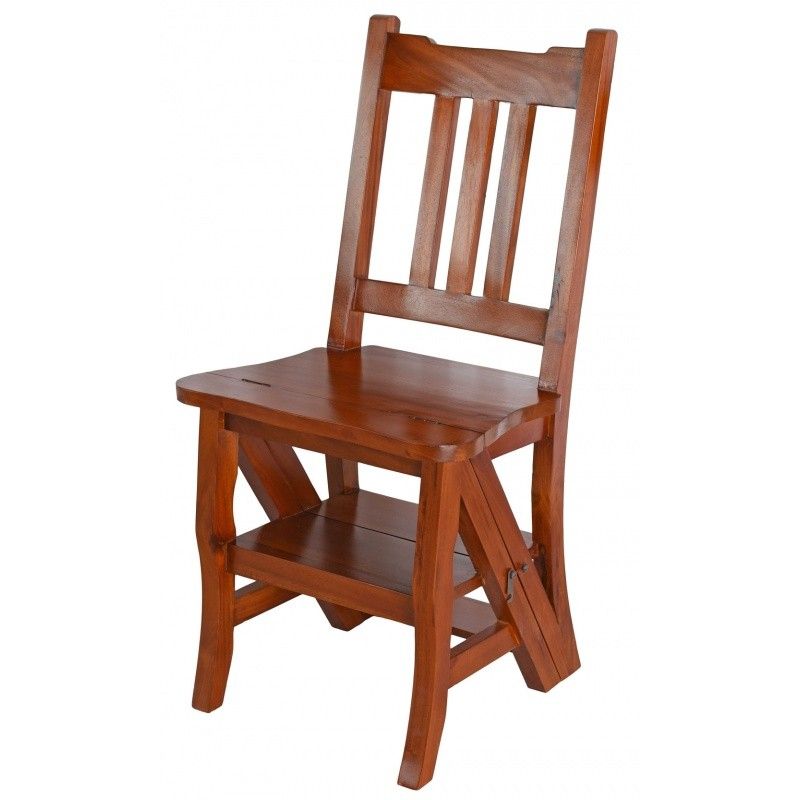 Scaun scara din lemn masiv mahon