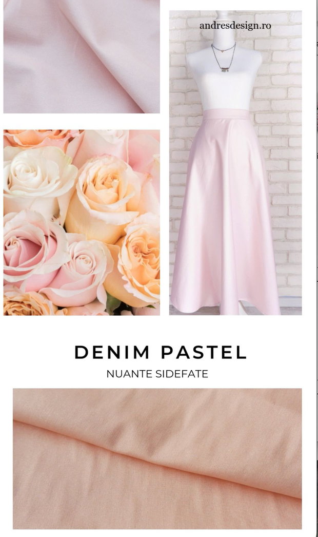 Fusta Lunga Clos Denim Roz Sidefat