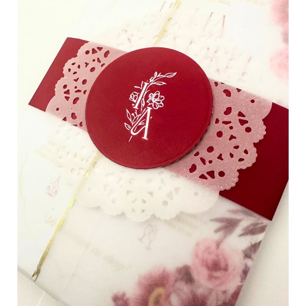 Invitatie nunta cu plic transparent
