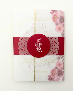 Invitatie nunta cu plic transparent
