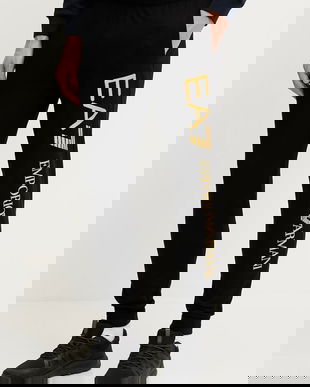 EA7 Emporio Armani pantaloni de trening din bumbac