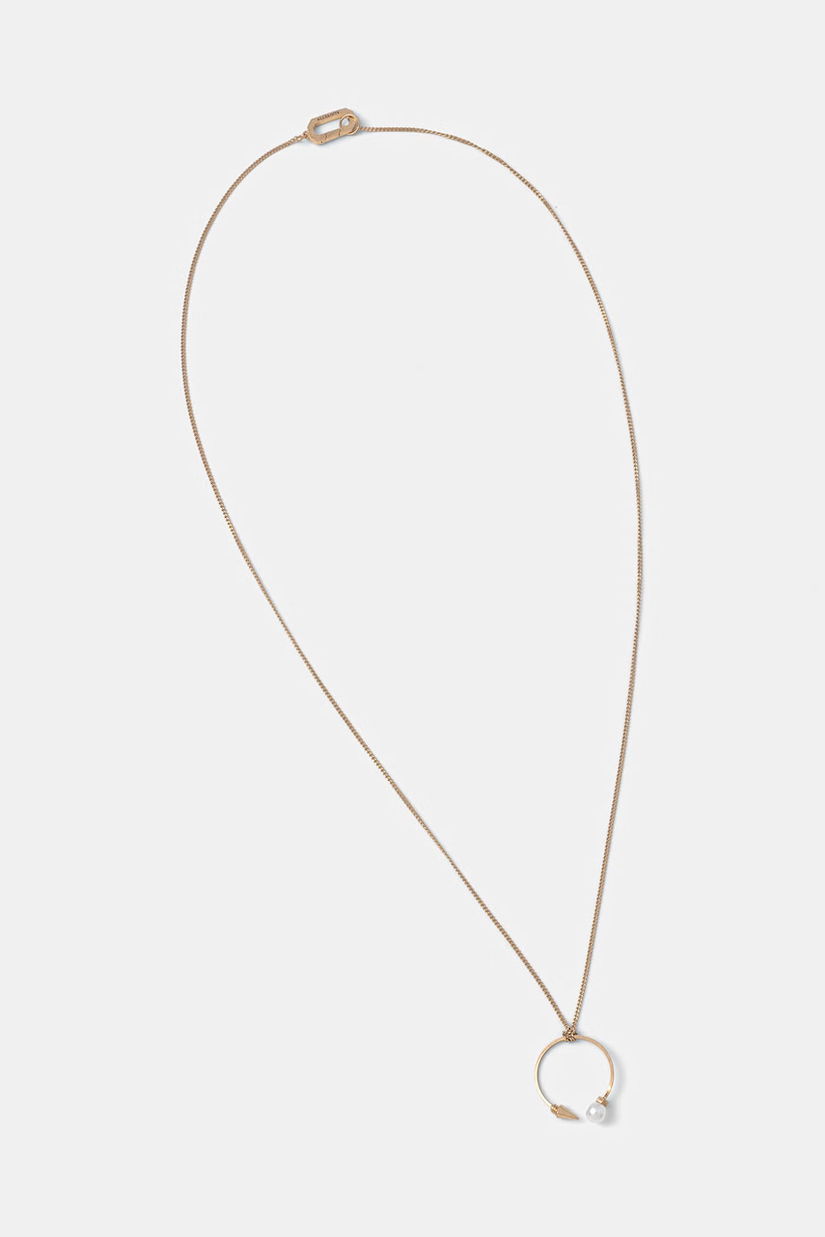 AllSaints colier cu pandantiv pentru bărbați din metal