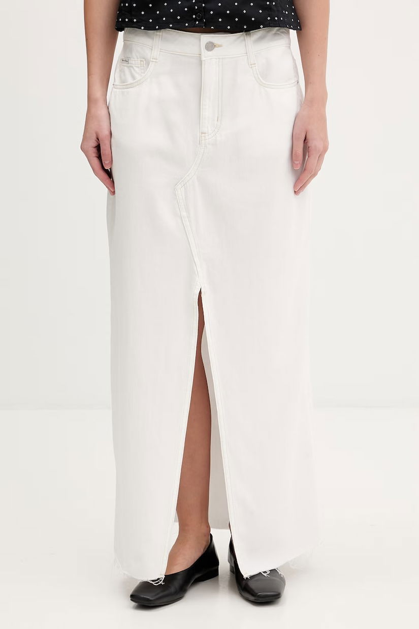 Guess Jeans fustă cu crăpătură din denim