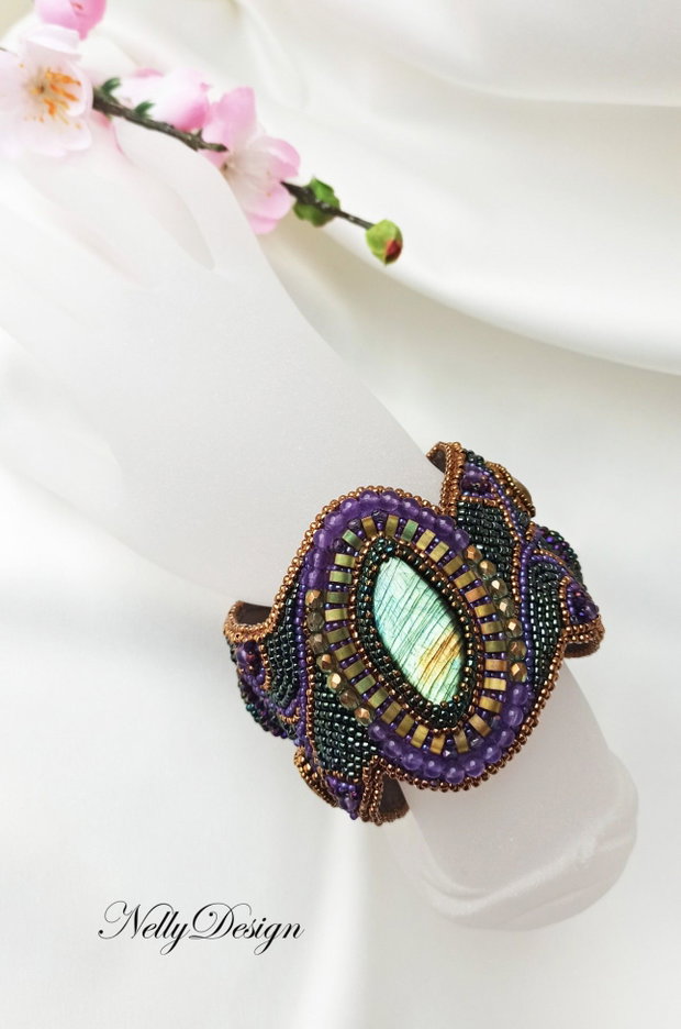 "Magic Eye " - Bratara statement cu labradorit