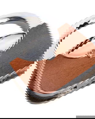 Agatatoare suport geanta, Piksel, forma de poseta, imitatie piele, pliabila, maro