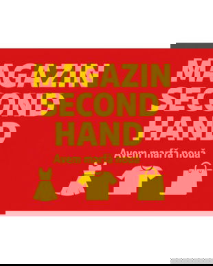 Banner Personalizat Magazin Second Hand 80&times;110 cm