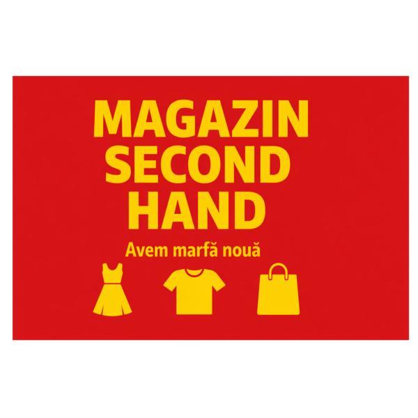 Banner Personalizat Magazin Second Hand 80&times;110 cm