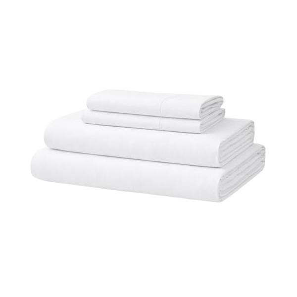 Lenjerie pat King-Size, Bumbac 100% tesatura Ranforce, alba