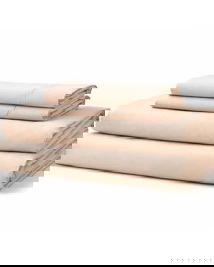 Lenjerie pat King-Size, Bumbac 100% tesatura Ranforce, bej