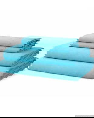 Lenjerie pat King-Size, Bumbac 100% tesatura Ranforce, turcoaz