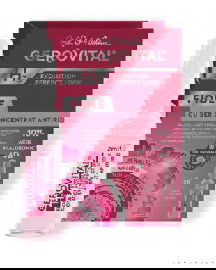 Fiola cu Ser Concentrat Antirid si Acid Hialuronic - Gerovital H3 Evolution Perfect Look, 2 ml