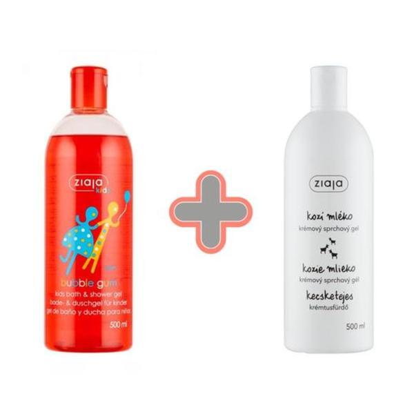Gel de dus Bubble Gum 500 ml + 1 gel de dus Lapte de capra Ziaja 500 ml gratuit