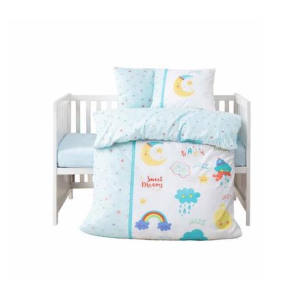 Lenjerie patut copii, Colectia Pure Cotton, 4 piese, model White Mint
