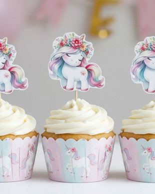 Set toppere unicorn decupat contur