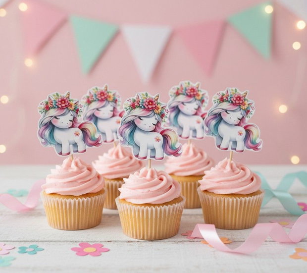 Set toppere unicorn decupat contur
