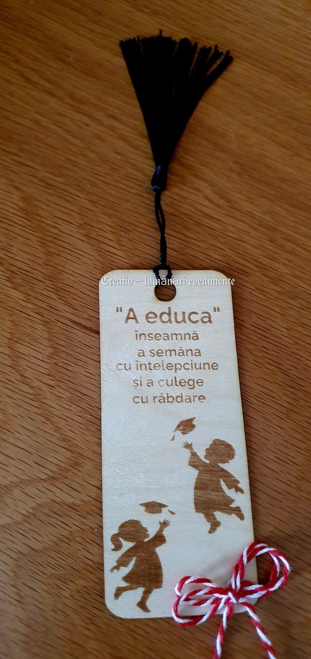 Semn de carte din lemn, personalizat prin gravură laser