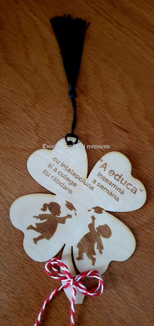Semn de carte din lemn, personalizat prin gravură laser