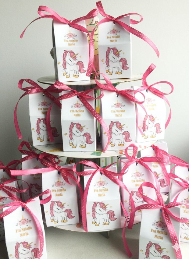 Cutii pentru mărturii de botez  tematică Unicorn