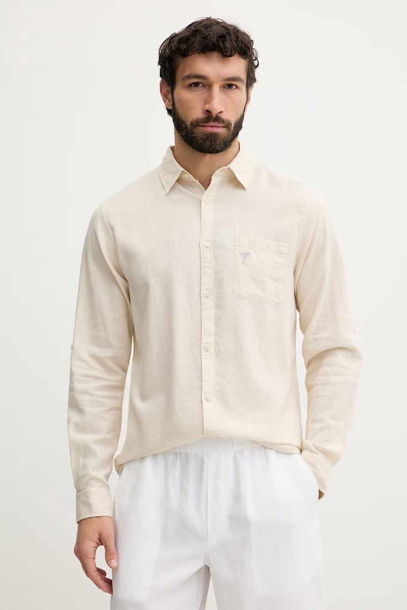 Guess cămașă pentru bărbați din in