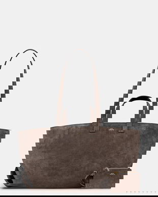 A.P.C. geanta de mana din piele intoarsa LE DRUMMER