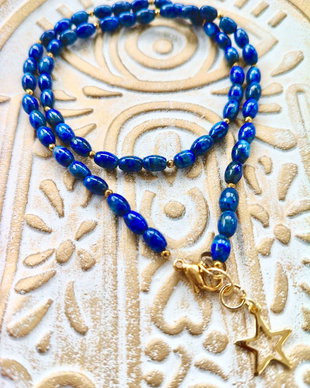 Colier vintage lapis lazuli