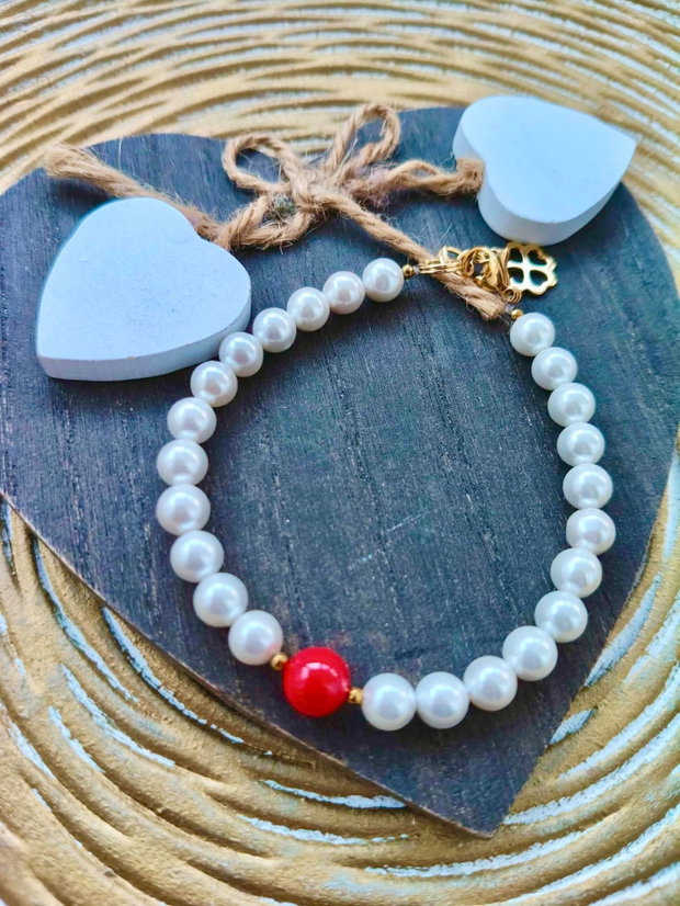 Bratara MARTISOR perle de Mallorca albe