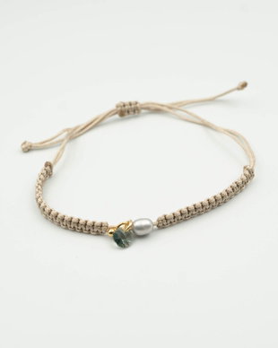 Brățară perla gri și cristal swarovski