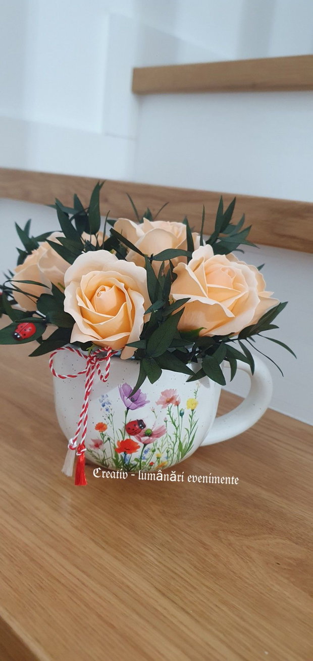 Aranjament cu flori din săpun și eucalipt natural, criogenat