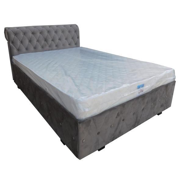 Pat Tapițat Nasturi Gri 120x200